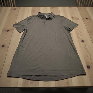 Lululemon ABC Polo Shirt Men's Size Large Grey Short Sleeve Performance Golf